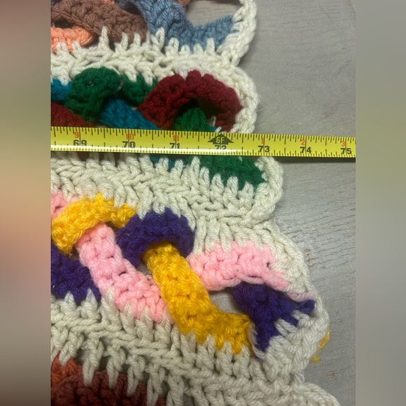 Crochet Multicolor Hand Made Bed Runner/ Foot Warmer/ Table Runner 23” X 73” - Picture 7 of 14